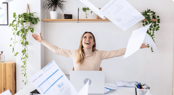 Happy employee working